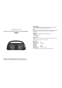 Notice Proscan PSP1201 Speaker