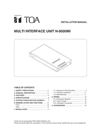 Notice TOA N8000MI Interphone