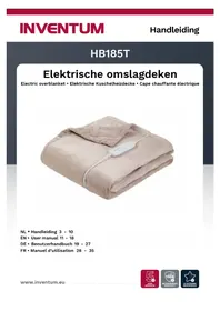 Notice INVENTUM HB185T Couverture/coussin chauffant