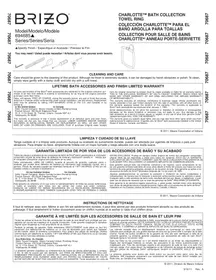 Notice Brizo CHARLOTTE 694685BN Accessoire de salle de bain