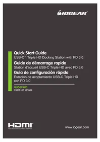 Notice IOGEAR DOCK PRO GUD3C4K3 Station d'acceuil