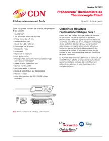 Notice CDN PROACCURATE TCT572 Thermomètre