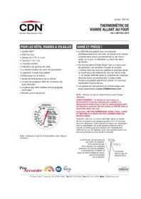 Notice CDN PROACCURATE IRM190 Thermomètre
