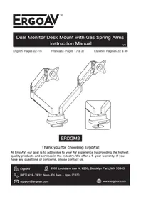 Notice ErgoAV ERDGM302B Support écran plat