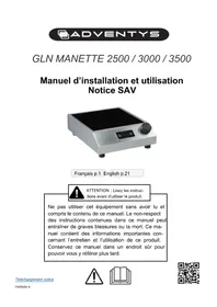 Notice Adventys GLN 2500 K Plaque de cuisson électrique
