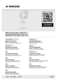 Notice PARKSIDE PTBM 400 D1 Boremaskine