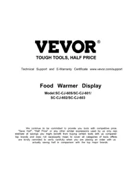 Notice Vevor SCCJ60S Réchauffe-plat alimentaire