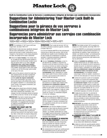 Notice Master Lock 1637 Serrure