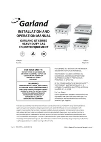 Notice GARLAND GTOG48SU8 Cuisinière