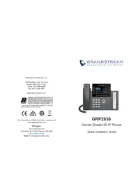 Notice GRANDSTREAM GRP2636 Téléphone fixe