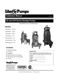 Notice Liberty Pumps LE41A Pompe