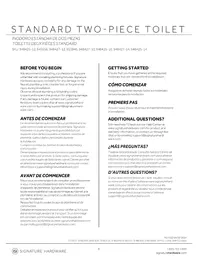 Notice Signature Hardware BRADENTON SHK462381 Toilette