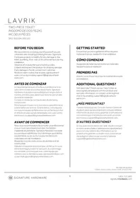 Notice Signature Hardware LAVRIK SHK559441 Toilette