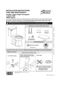 Notice American Standard TOWNSEND VORMAX 2922A104 Toilette