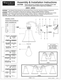 Notice Progress Lighting P2001 Éclairage