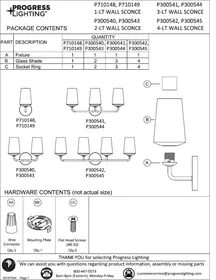Notice Progress Lighting P300542 Éclairage