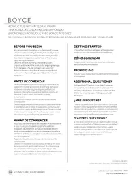 Notice Signature Hardware BOYCE 481169 Baignoire