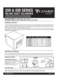 Notice Canarm IDB10 Hotte