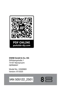 Notice PARKSIDE PAAS 20LI B1 Chargeur de batterie