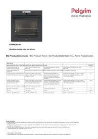 Notice Pelgrim OVM836ANT Four