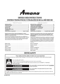 Notice AMANA NED5100TQ Sèche-linge