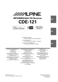 Notice ALPINE CDE121 Mp3 player
