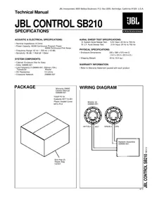 Notice JBL CONTROL SB210 Subwoofer