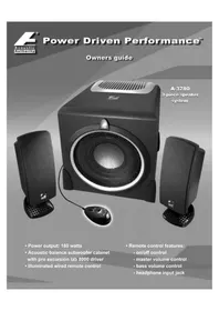 Notice Cyber Acoustics A3780 Haut-parleur