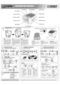 Notice GPX CR1807 Radio-réveil