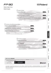 Notice ROLAND FP90 Piano numérique