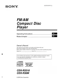 SONY CDXR3310 - Lecteur/enregistreur de cd