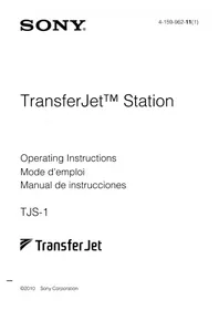 Notice SONY TJS1 Other camera accessories