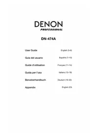 Notice DENON DN474A Receptor de audio y vídeo