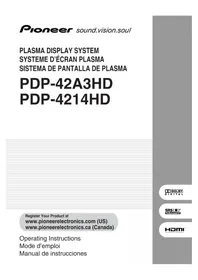 Notice PIONEER PDP42A3HD Téléviseur