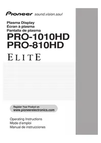 Notice PIONEER PRO1010HD Téléviseur
