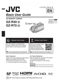 Notice JVC EVERIO GZR30 Caméscope