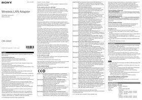 Notice SONY CBKWA02 Antenne WiFi