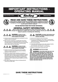 Notice Air King E80SG Ventilateur