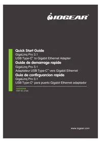 Notice IOGEAR GIGALINQ PRO 3.1 Carte réseau / adaptateur