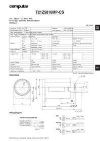 Notice Computar T21Z5816MP Objectif