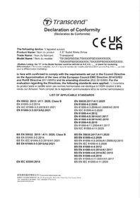 Notice TRANSCEND PSD330 Disque dur