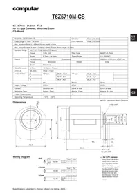 Notice Computar T6Z5710M Objectif