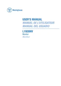 Notice WESTINGHOUSE L1928NV Monitor