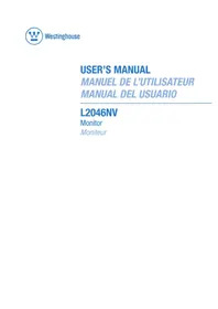 Notice WESTINGHOUSE L2046NV Monitor