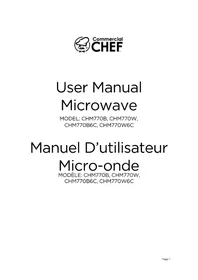 Notice Commercial Chef CHM770W Four à micro-ondes