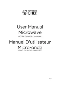 Notice Commercial Chef CHM009 Four à micro-ondes