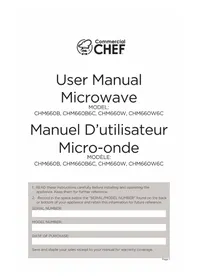 Notice Commercial Chef CHM660W Four à micro-ondes