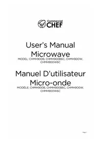 Notice Commercial Chef CHMH900B6C Four à micro-ondes