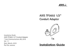 Notice AXIS TP3602 Accessoire pour appareil électronique