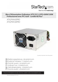 Notice StarTech.com PROFESSIONAL ATX2PW430PRO Alimentation (PC)